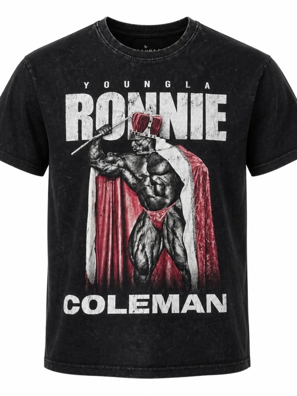 YoungLA Ronnie Coleman Graphic Tee - Black with Red Accents